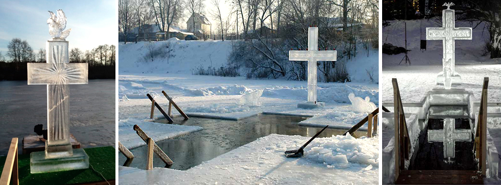 Ледяное оформление крещенских купаний